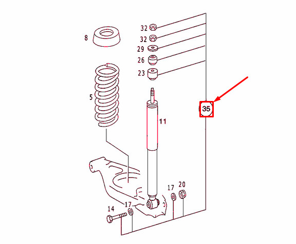NEU MERCEDES BENZ E W124 STOßDÄMPFER HARDWARE-KIT A1249900399  
