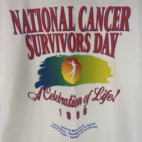 Vintage Fruit Of The Loom National Cancer Survivors Day 1998 T-Shirt Sz L USA - Picture 2 of 7