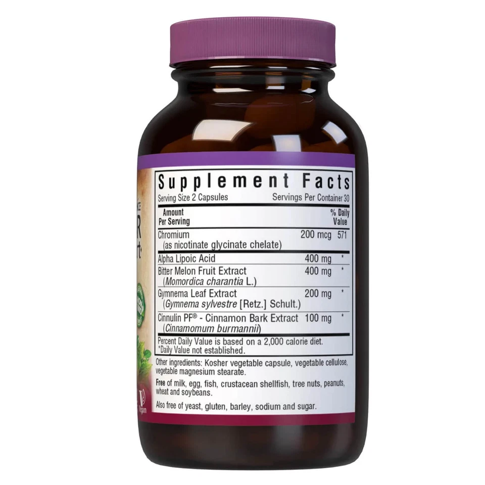 Bluebonnet Targeted Choice Apoyo para el azúcar en la sangre 60 cápsulas vegetales, manejo de la glucosa Foto 2 de 4