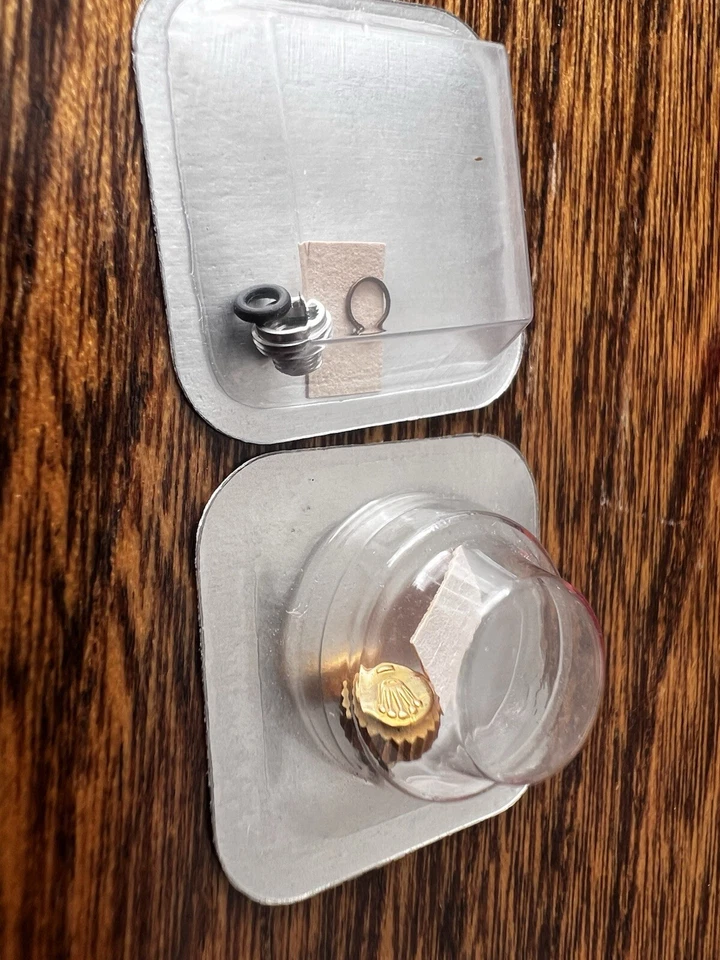 Rolex 5mm 18kt Gold Crown 24-530-8 steel case tube with gaskets 24-5330-0 NOS - Image 4 of 4