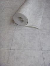 Tile On A Roll Wallpaper - Pale Grey Washable Vinyl - 51161800 -  Paste The Wall