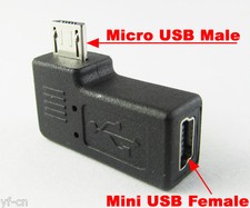50pcs Right Angle 90D Micro 5pin Male To Mini 5pin Female USB Adapter Converter