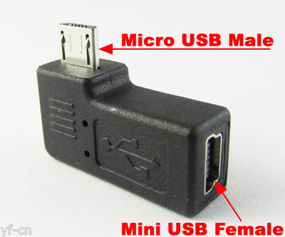 100pcs Right Angle 90D Micro 5pin Male To Mini 5pin Female USB Adapter Converter