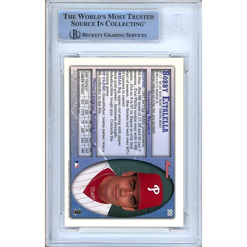 1998 Bowman #88 Bobby Estalella Signed Card Auto Beckett Slabbed Phillies - Picture 3 of 6