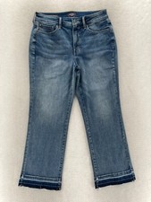 NYDJ Marilyn Straight Leg Jeans Women's 8P Dark Wash Blue Stretch Denim Pants