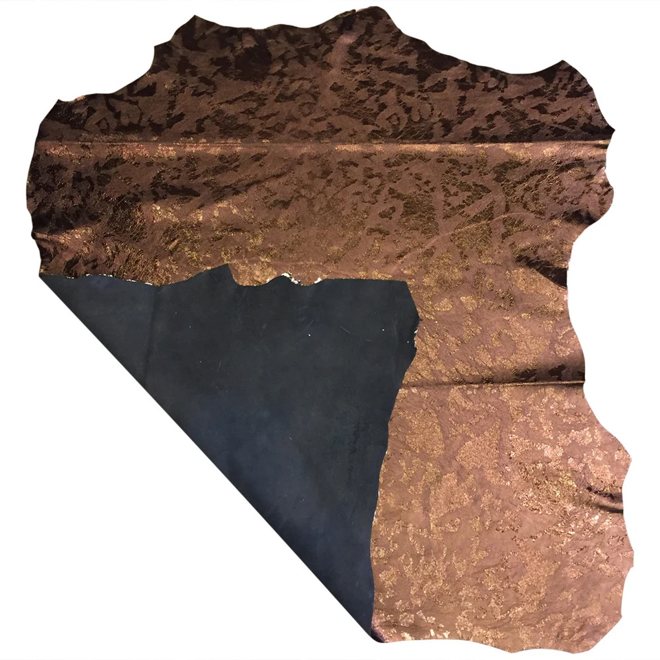 棕色金属工艺皮革隐藏动物印花内饰装订材料 — 第 2/4 张图片