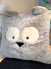 Owl Pillow Soft Plush Grey Cute Gift For Kids Preowned