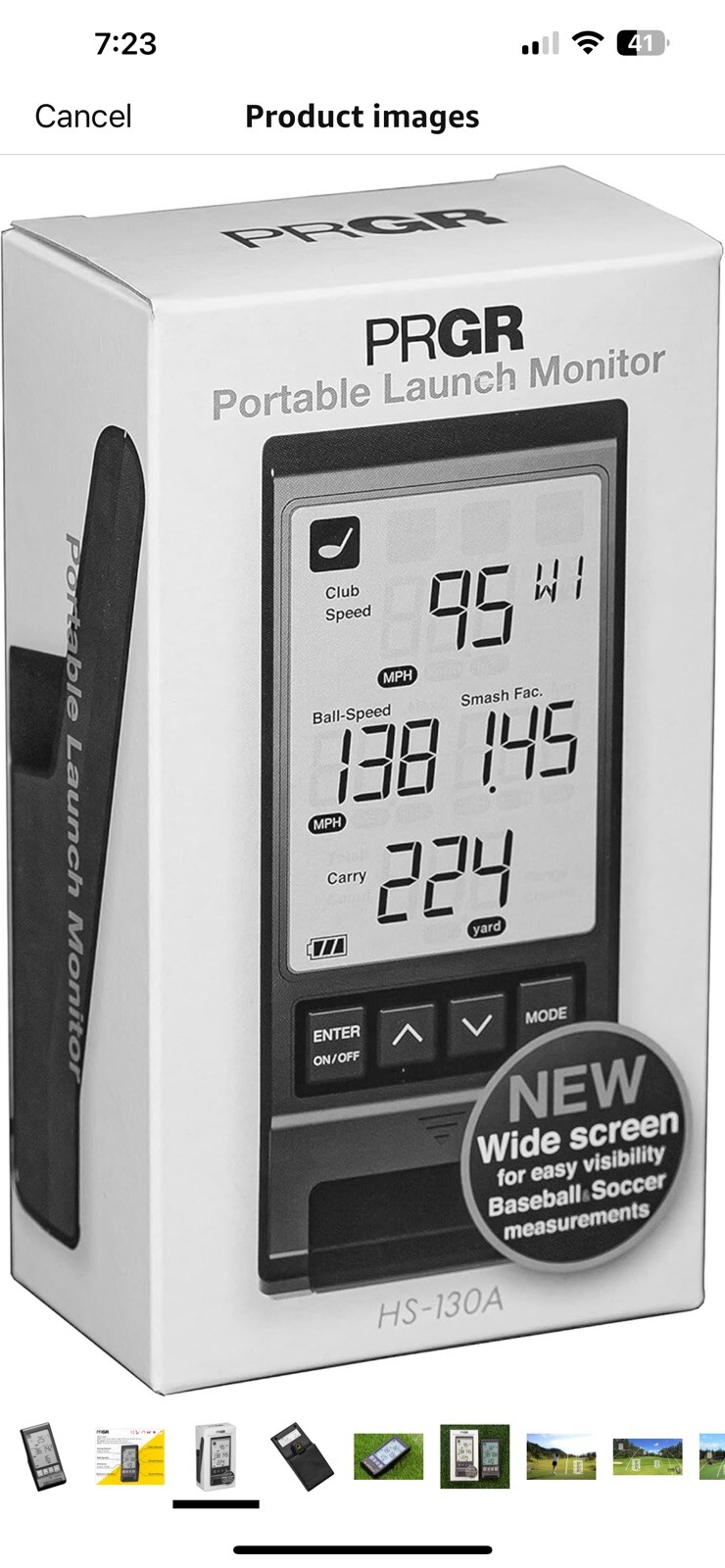 PRGR Black Personal Pocket Golf Launch Monitor HS130A (NEW 2021 US