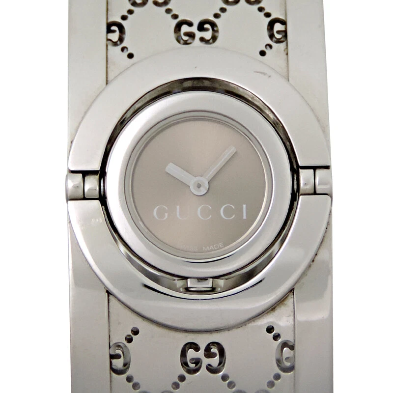 Gucci YA112401 Twirl Polished Stainless Steel Women s Bangle Watch