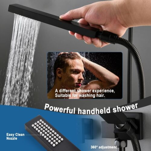 Thermostatic Shower System with Full Body Jets 8"/12"/16" Ceiling LED Rain Head - Picture 4 of 13