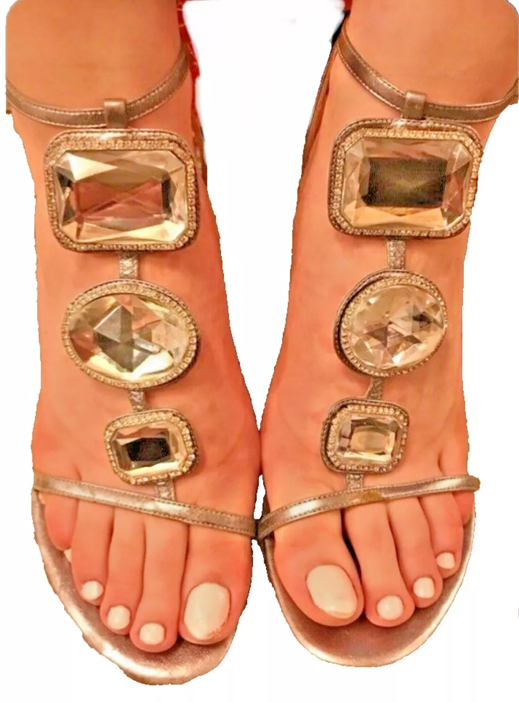 Sandales talon cheville sangle cristal argent Christian Dior taille 37,5