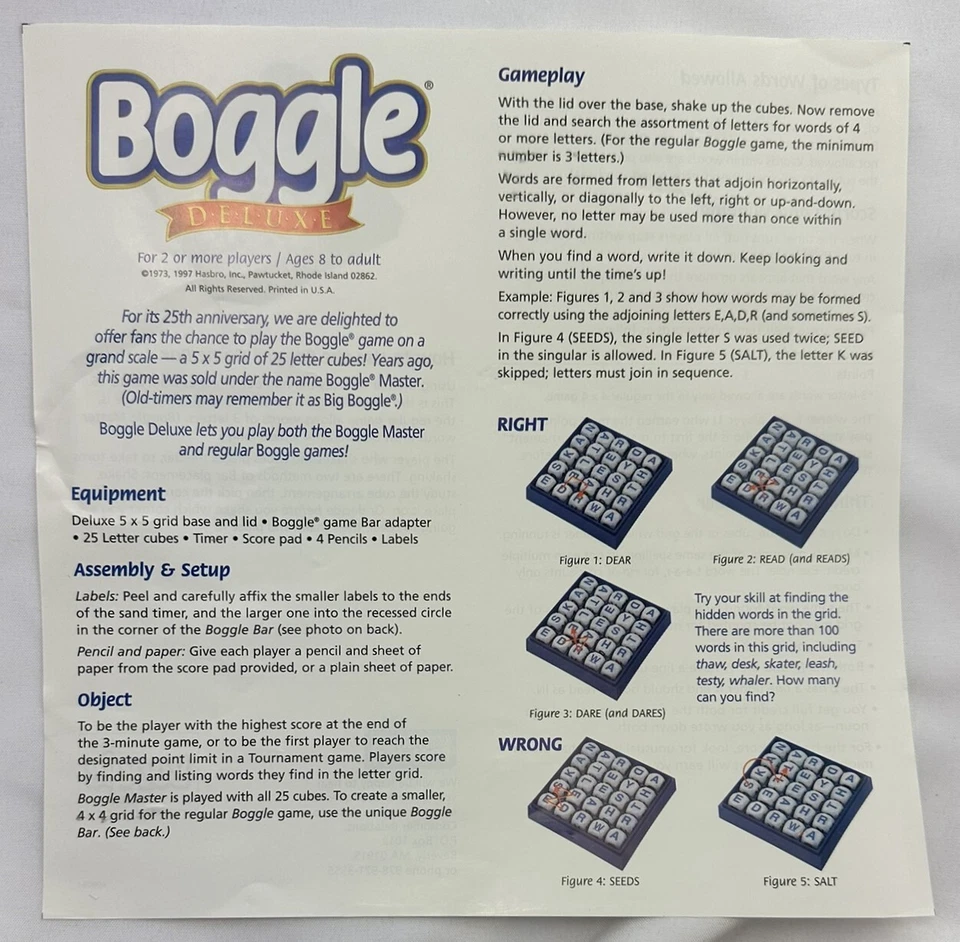 1997 Boggle Deluxe Game by Parker Brothers Complete Great Cond FREE SHIPPING - Image 2 of 4