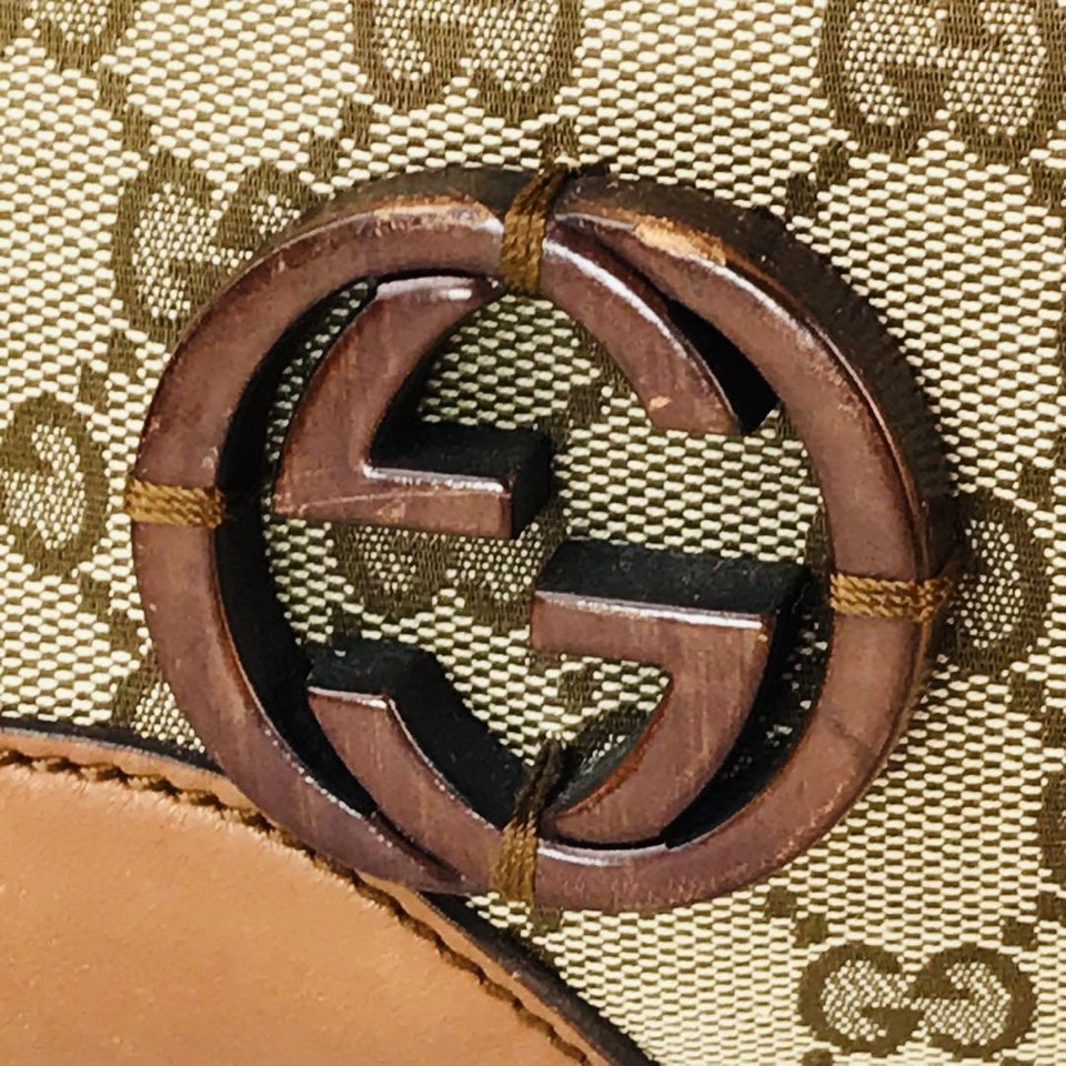 GUCCI GG canvas tote bag in beige, genuine leather [genuine] from japan