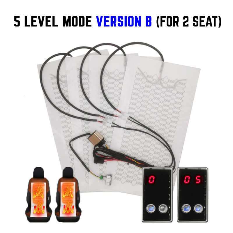 3 Levels Dual Control Universal Car Seat Heaters 2 Seat Carbon Fiber