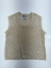 Pallas Original Hand Loomed Beige Pullover Sweater Vest Women's Size Large