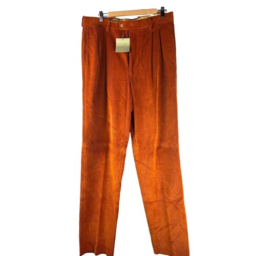 Ballin Pants Mens 35x29 Brown Corduroy Relax Fit Cuffed Pleated