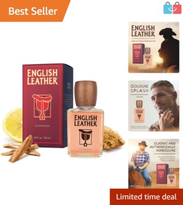 8 Oz English Leather Men's Cologne with Timeless Citrus and Wood Notes