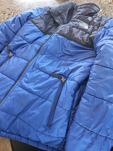 The North Face Youth Large 14/16 Reversible Insulated Blue/Black Jacket Zip J - Picture 3 of 7