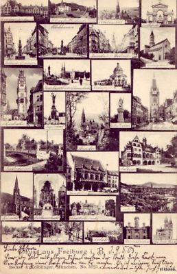 GRUSS AIS FREIBURG I BREISGAU GERMANY VERSCHIEDENE 1905