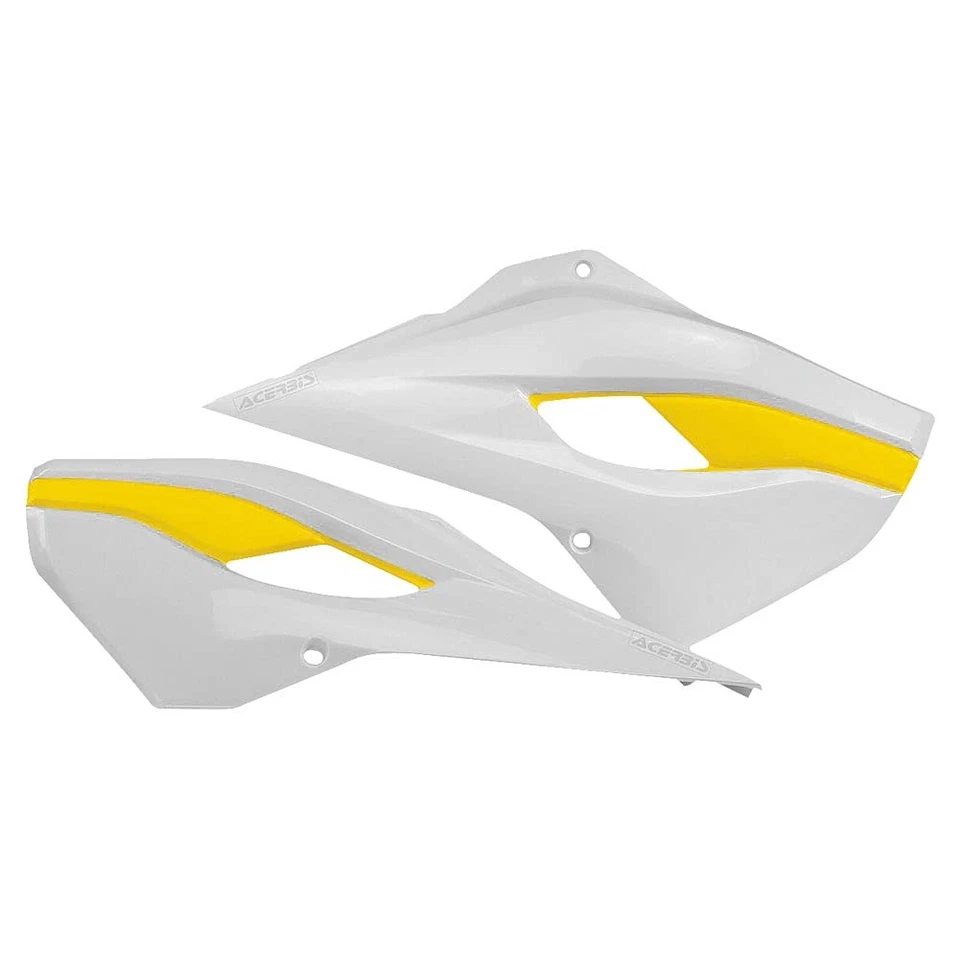 Cucharas de radiador Acerbis blanco/amarillo para Husqvarna FE 350 2014-2016 Foto 4 de 4