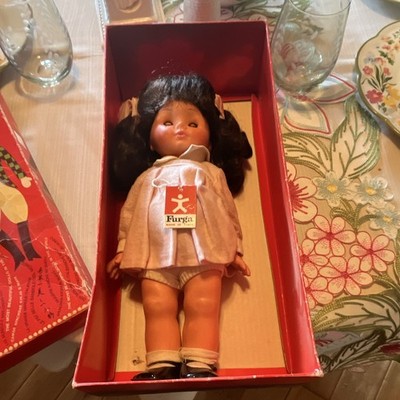 Vintage Furga Doll Made in Italy Original Box Tag Outfit Sleep Eyes 13  Brunette