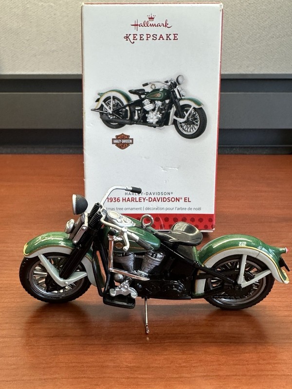 HALLMARK 1936 HARLEY-DAVIDSON EL DIE CAST 2013 MOTORCYCLE ORNAMENT