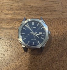 Citizen Eco-Drive Blue Dial Date Silver SS Qu...