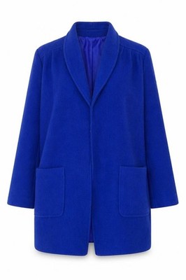 Paige Damen Basic Jacke Mantel Größe 16 Blau Mittellang Langarm
