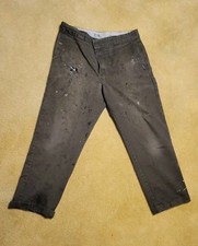 Dickies Regular 874 Straight Leg Brown Work Pants Men's Size 38x34 Distressed