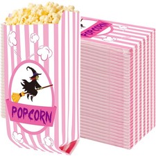 100 Pcs Popcorn Halloween Bags, Spooky Halloween Popcorn Boxes Pink Halloween po
