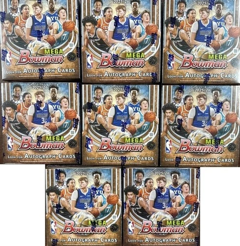 Lot Of 8 - 2025-26 Bowman Basketball Factory Sealed Mega Box In Hand Brand New