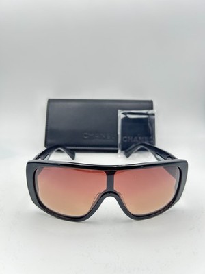 Chanel Sunglasses New 5495 A 622/S5 Black Gold Brown Shield