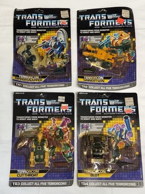 Vintage Transformers G1 1987 Terrorcons Complete Set 4 Carded Unpunched MOSC