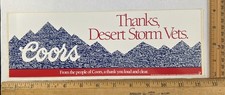 Vintage 1991 Coors Beer Thanks, Desert Storm Vets Decal Bumper Sticker Veterans