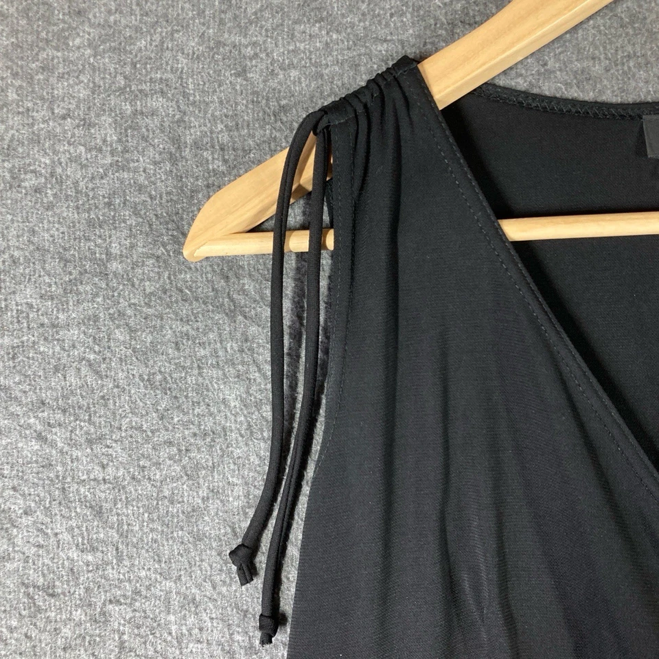 Vestido Y2K BYER TOO para mujer grande negro cruzado corpiño estrás glamour Foto 3 de 4