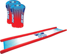Inflatable Lawn Water Slide 25 ft Zigzag Sprinklers Includes 2 Sleds Kids Adults