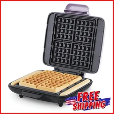 NON STICK BELGIAN WAFFLE MAKER High Quality Lightweight 4 Molds Quick Heat Up