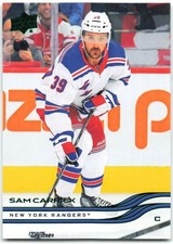 2025-26 Upper Deck Series 1 Holiday SP Green Foil #113 Sam Carrick New York