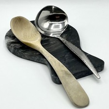 Black Marble Spoon Rest Sculptural Stone Kitchen Counter Decor Accent Catchall