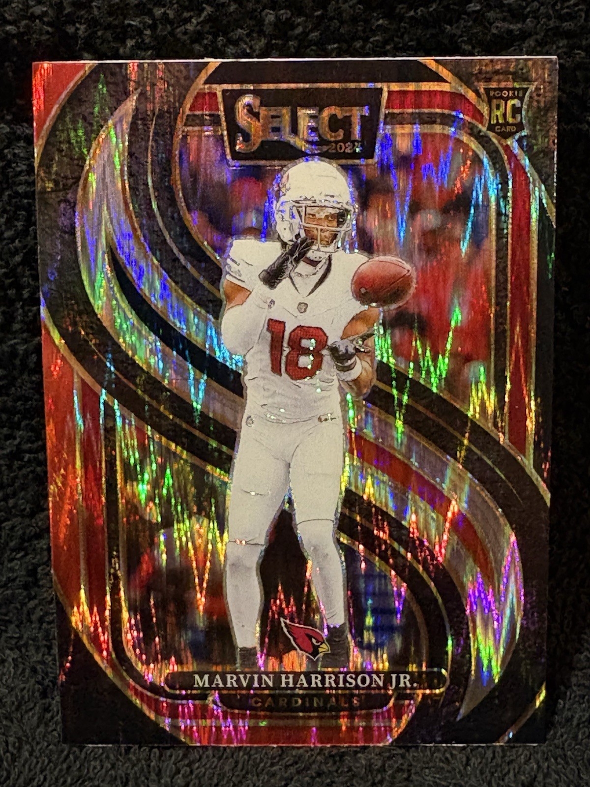 2024 Panini Select Marvin Harrison Jr. Premier Red & Black Shock Prizm #115 RC