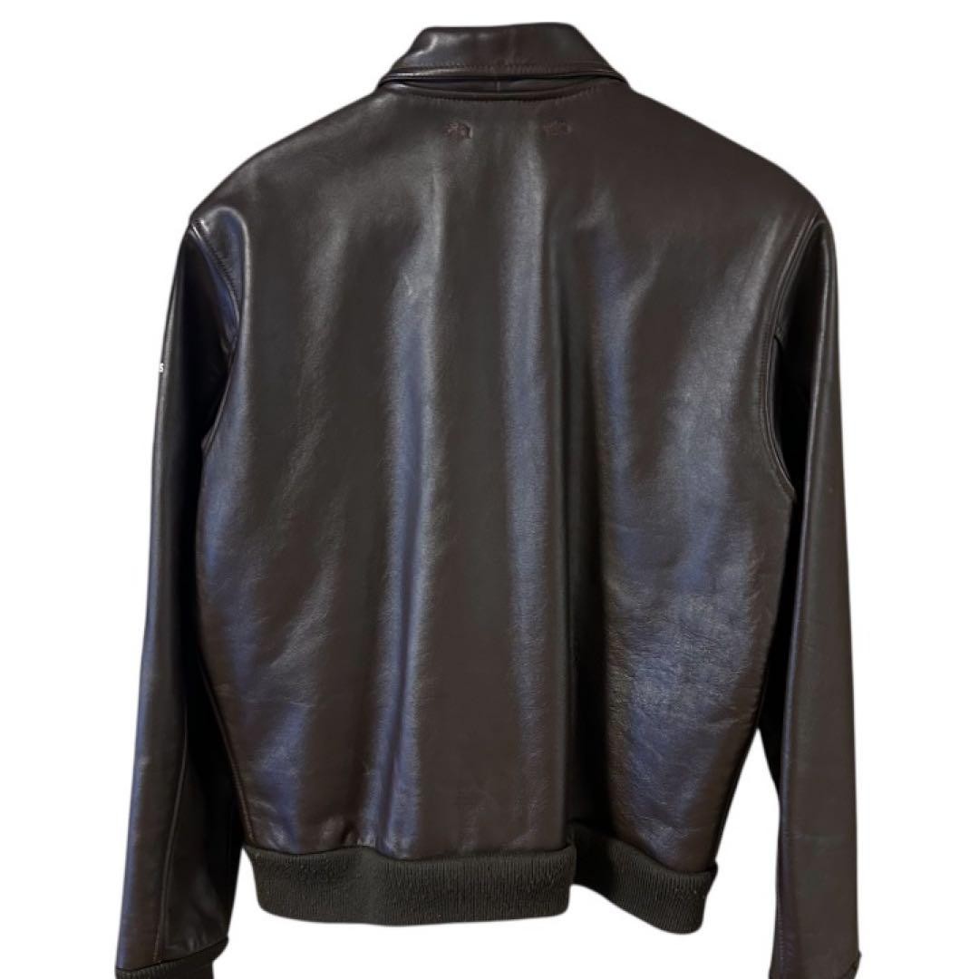 Buzz Rickson's A-2 Leather Flight Jacket Brown L … - image 9