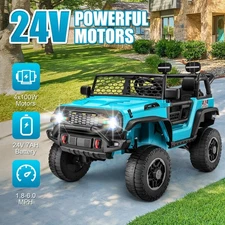 2 Seater XL Remote Control Ride on Cars with 20in Wide Seat 4WD/2WD Switchable-