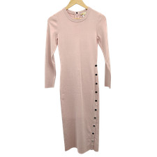 Michael Kors Women Viscose Blend Snap Midi Dress Pink M