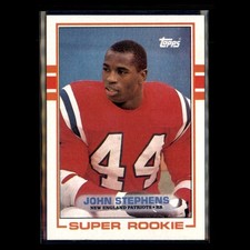 John Stephens Rookie #194 1989 Topps New England Patriots Football Card NFL. rookie card picture