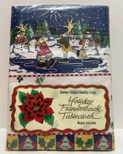 Holiday Flannelback Tablecloth Better Home Plastics Corp Size 52X90