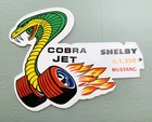 VINTAGE 9x12" FORD COBRA JET SHELBY DEALERSHIP GAS STATION PORCELAIN OIL SIGN