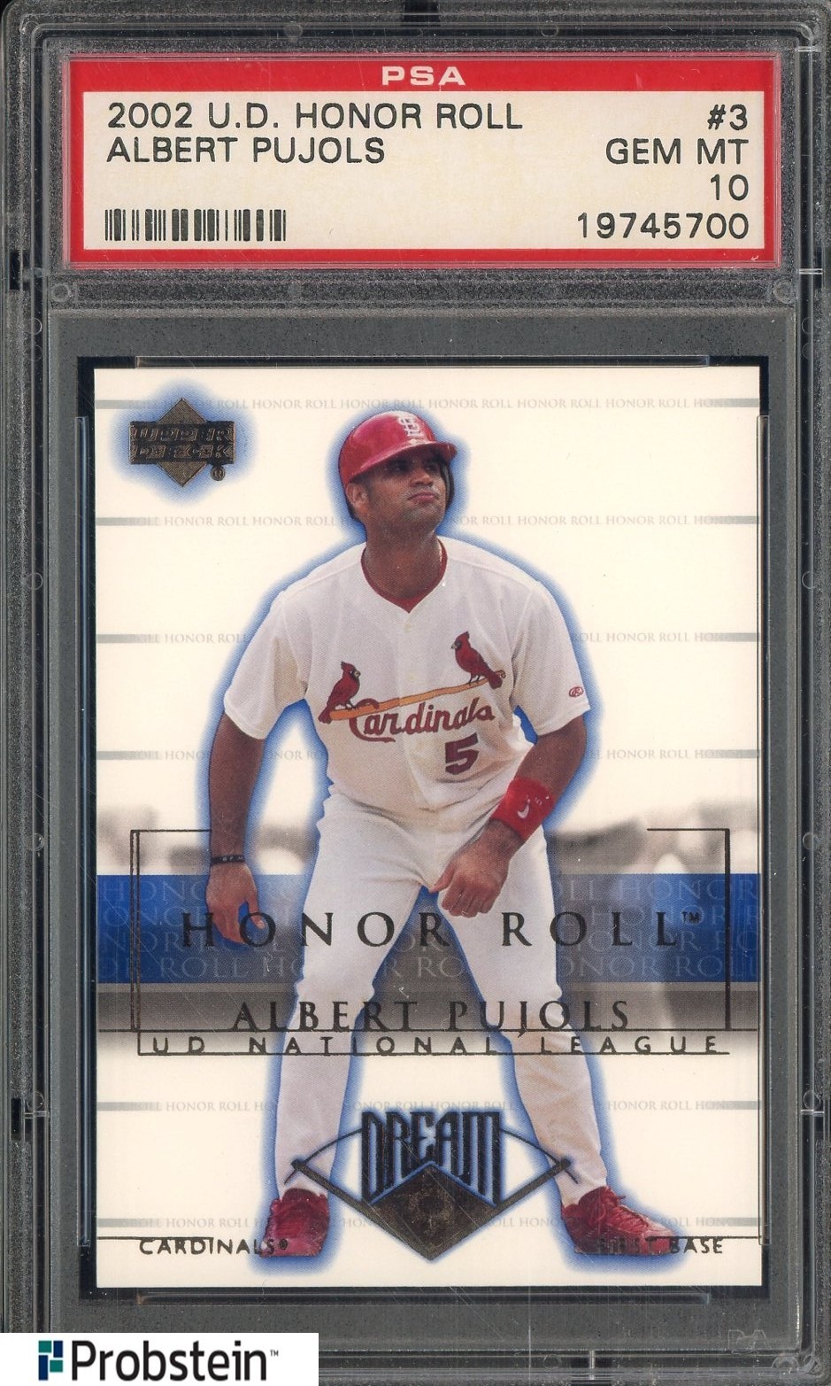 2002 UD Honor Roll #3 Albert Pujols St Louis Cardinals PSA 10 GEM MINT