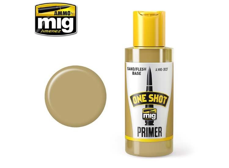 Ammo Mig 2027 60ml One Shot Acrylic Primer - Sand / Flesh Base