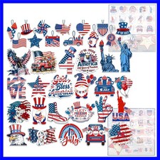 36 Pcs 4th of July Ornaments for Tree Wooden Patriotic Ornaments Memorial Day...