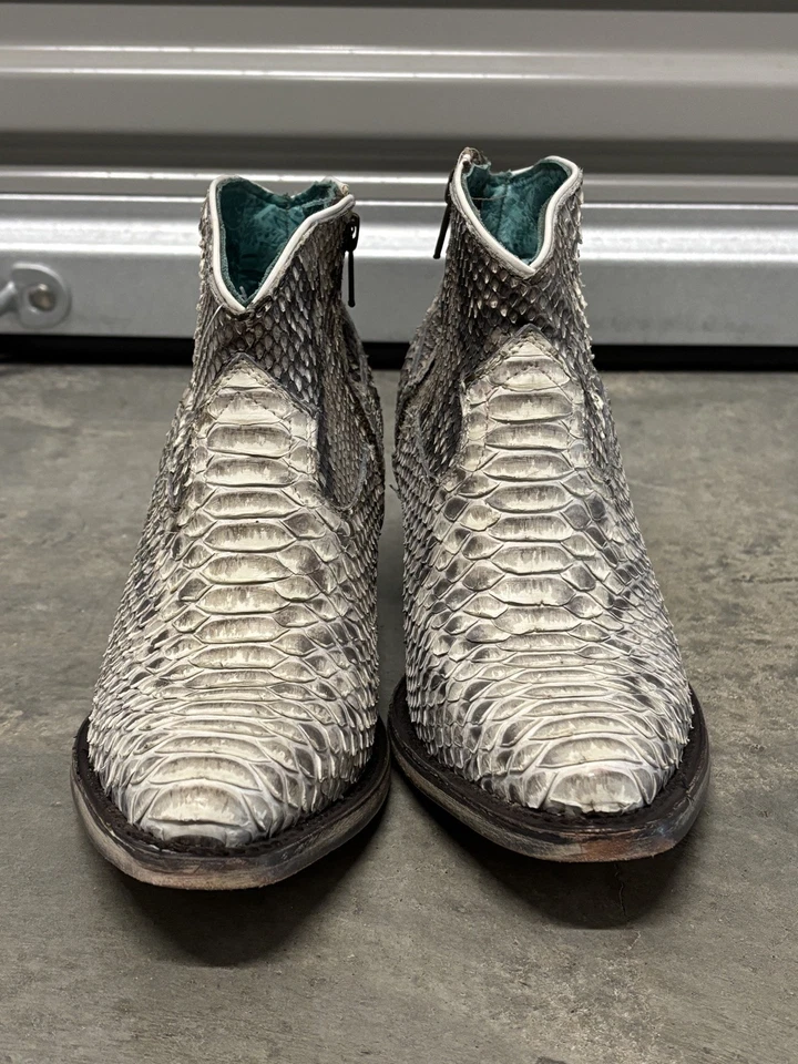 Botas de couro genuíno Coral Booties Python (7) - Imagem 2 de 4